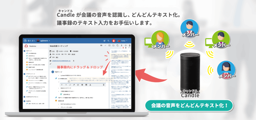 ついに登場！議事録ソフトGIJI！音声認識開始！
東京・大阪　二拠点会議デモ　記者発表会