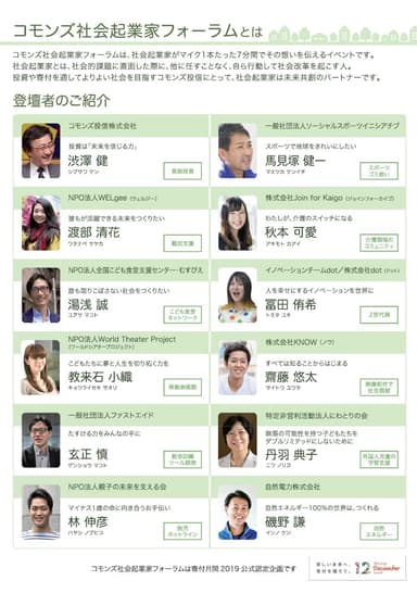 第11回社会起業家フォーラム登壇者