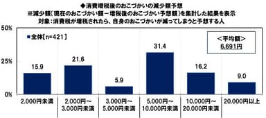 消費増税後のおこづかいの減少額予想