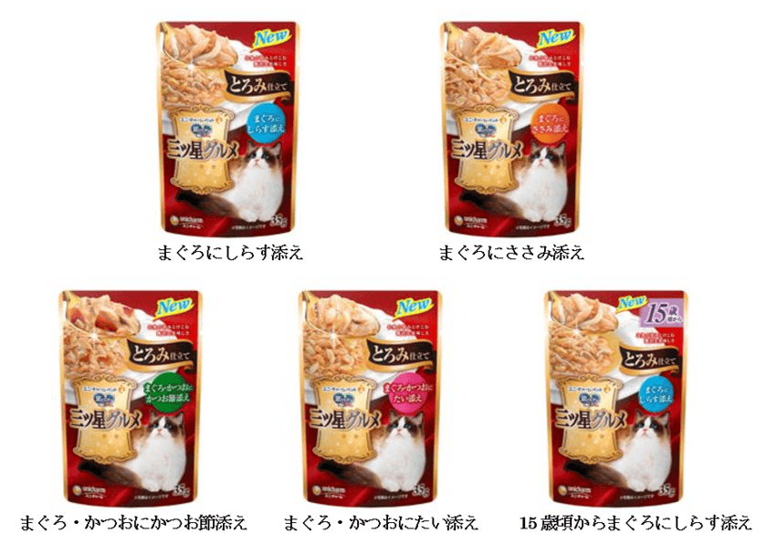 食べ応えと食べやすさを両立した
“とろみ”食感のねこウェットフード
『銀のスプーン三ツ星グルメパウチとろみ仕立て』
2019年10月7日より全国で新発売