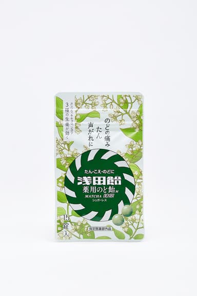 浅田飴薬用のど飴M(抹茶)正面