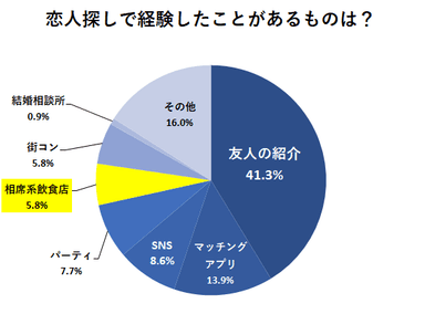 恋人探しで経験したことがあるものは？