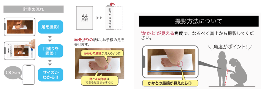 子どもの足　スマホで簡単計測