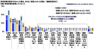 育児休業を取得できなかった理由、または、取得しなかった理由