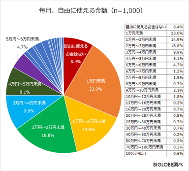 毎月自由に使える金額