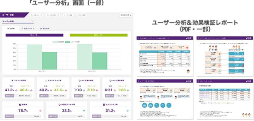 どのような人がWebサイトに来ているのか一目瞭然！
Webサイトのパーソナライズツール「TETORI」が新機能
「ユーザー分析」「月次PDFレポート」機能をリリース