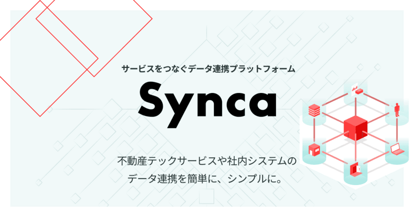 不動産テック特化型iPaaSサービス「Synca」の提供開始
　急増する不動産テックサービス間の
クラウドデータ・自社データを連動し、一本化