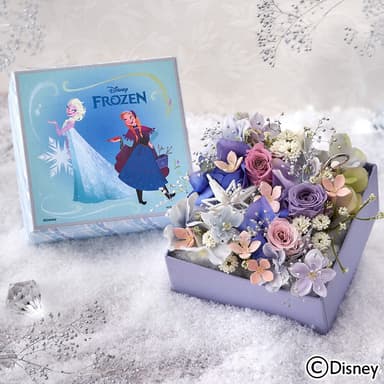 ディズニークリスマスプリザーブド＆アーティフィシャルアレンジメント「オルゴールフラワー（FROZEN）」