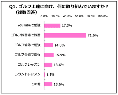 Q1. ゴルフ上達に向け、何に取り組んでいますか？