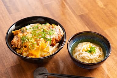 肩ロース玉子とじかつ丼 並盛とミニ生そうめん