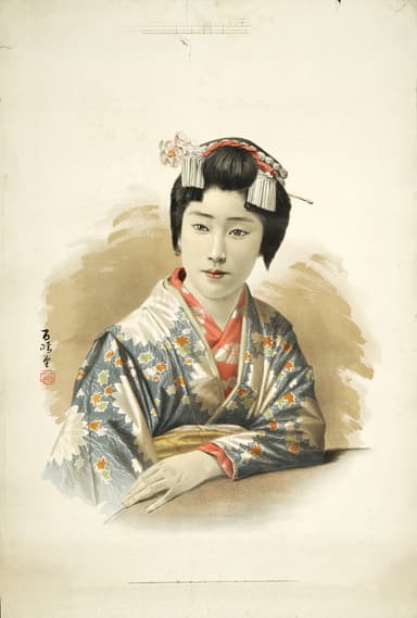 Photo.08 ポスター用の美人画校正刷り 1894年頃 多色石版 83.6×56.2cm