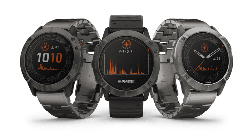 Garmin　マルチスポーツGPSウォッチ「fenix6 Series」より
ソーラー充電機能搭載の『fenix6X Pro Dual Power』が
12月19日発売！