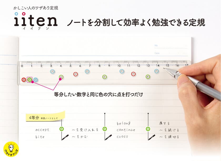 ノート分割術が話題！効率よく勉強できるワザあり定規
『iiten(イイテン)』12月下旬より順次展開