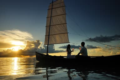 【星のや竹富島】サバニでの夕日鑑賞（1）