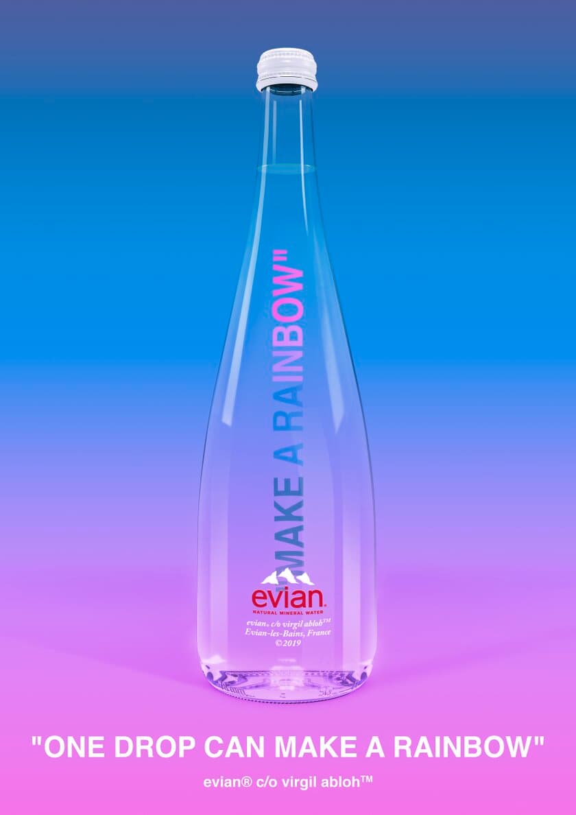 【evian(R)×Virgil Abloh】
アジア限定の「エビアン(R) スペシャルボックス
 ヴァージル アブロー」が日本でも数量限定で発売！