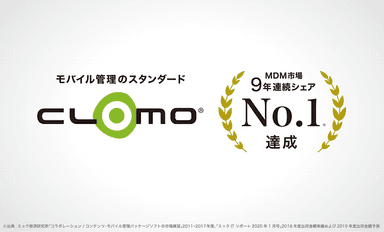 CLOMO MDM、MDM市場9年連続シェアNo.1を達成