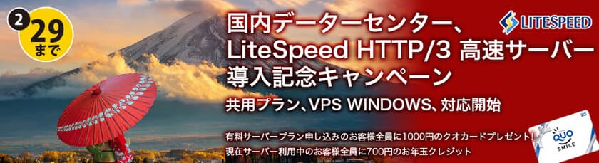 1stレンタルサーバー、国内データーセンターでの
サービスおよびLiteSpeedの提供を開始