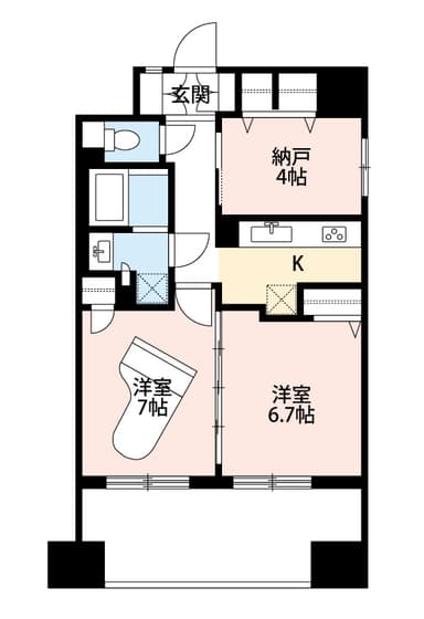 ミュージション朝霞本町Fタイプ間取り図