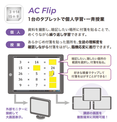 先生と生徒で付箋めくり