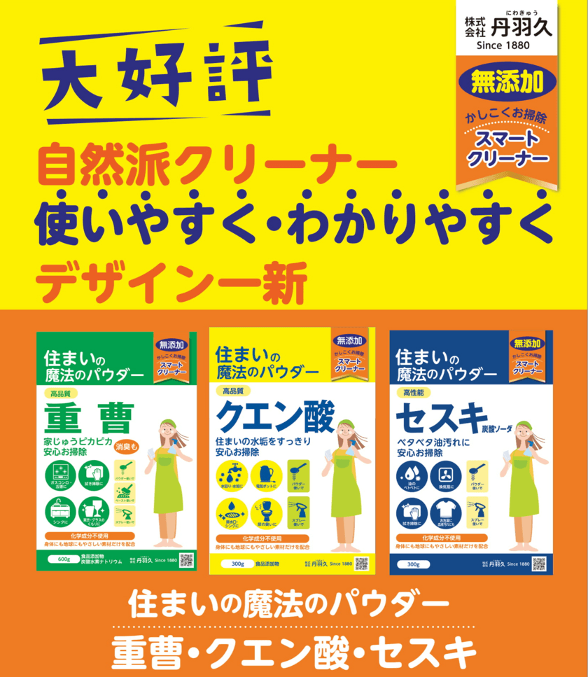 16年ぶりにデザイン一新！自然派洗浄剤
「スマートクリーナー」シリーズ3商品がリニューアル