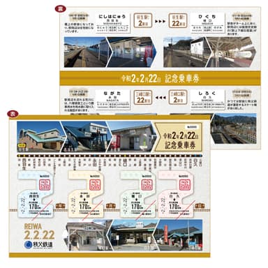 令和2年2月22日記念乗車券イメージ