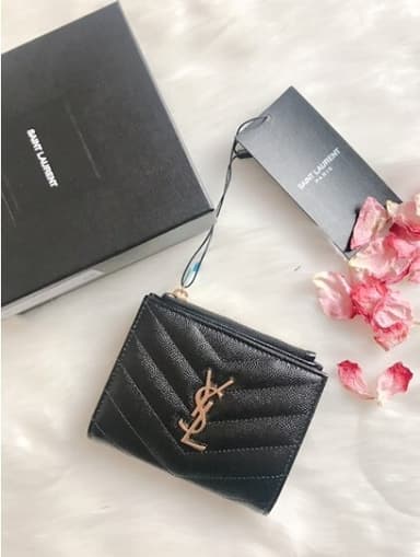 SAINT LAURENT MONOGRAM ZIPPED CARD CASE