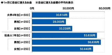 1ヶ月に自由に使えるお金