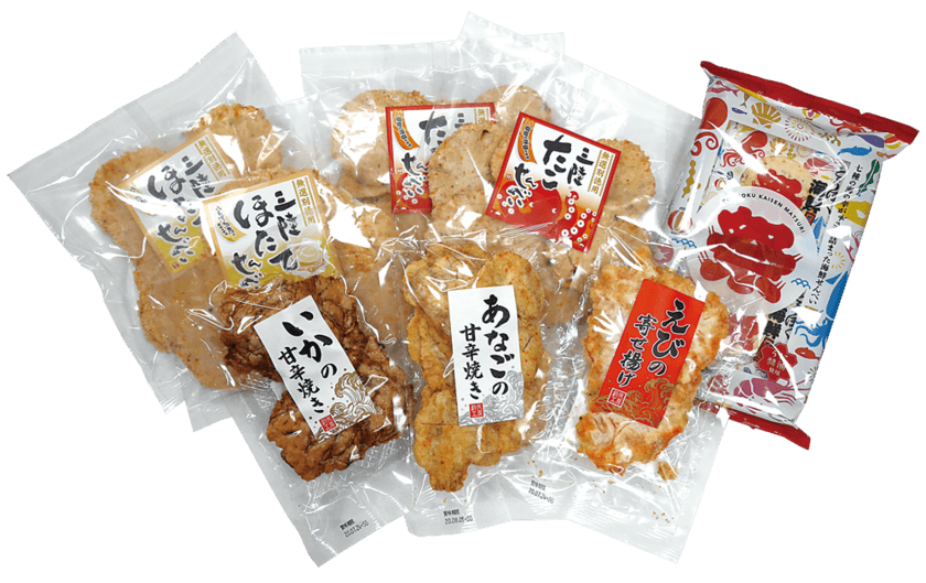 三陸発！「ご家庭用海鮮せんべいパック」が期間限定発売　
お取り寄せに最適な厳選6種類を工場直送