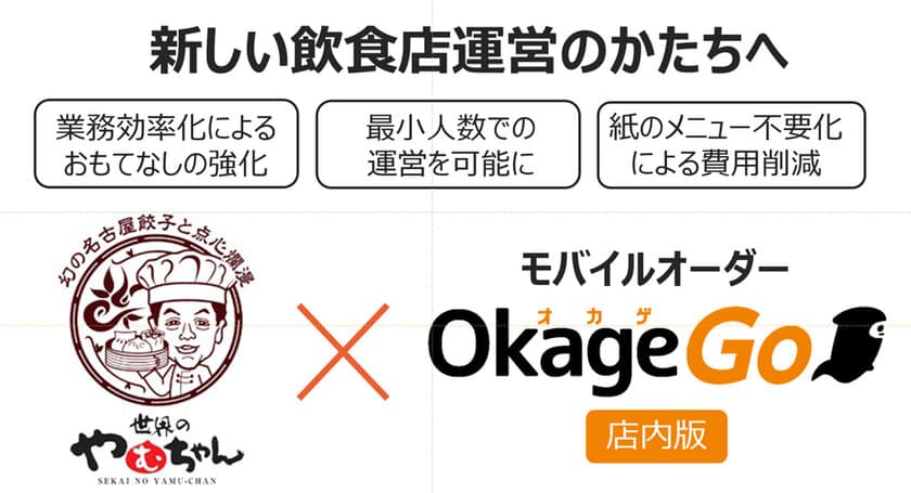 幻の手羽先で有名な手羽先居酒屋「世界の山ちゃん」の新業態！
飲茶バル「世界のやむちゃん」で
お客様のスマートフォンからの注文が可能に！