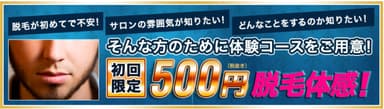 初回限定500円脱毛体感！