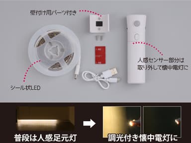 懐中電灯・人感明暗センサータイプ商品内容