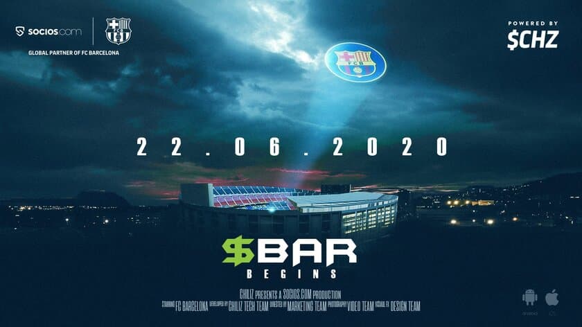 FCバルセロナファントークン($BAR)　
6月22日(月)日本時間午後8時から48時間限定で販売決定