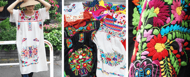 メキシコ手織り刺繍ワンピース