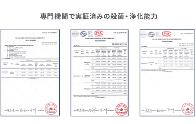 UVC Air「専門機関の試験データ」