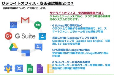 G Suite(TM) 導入企業向け アドオンツール「安否確認機能」