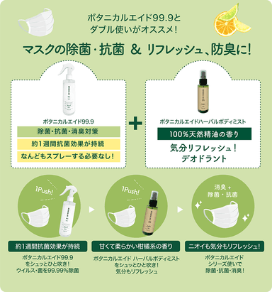 マスクの除菌・抗菌＆リフレッシュ、防臭に