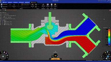 Ansys Discoveryで流量制御弁内部における流体挙動の高忠実度シミュレーションを実施