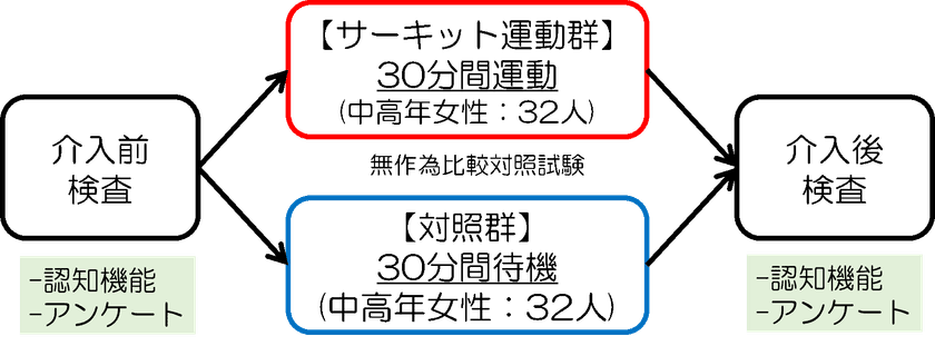 東北大学加齢医学研究所、株式会社カーブスジャパン共同研究結果
　30分のサーキットトレーニングをたった1回実施しただけでも
“認知機能(抑制能力)”と“活力”が即時に向上！