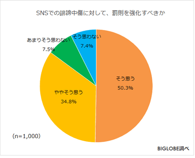 SNSでの誹謗中傷に対して、罰則を強化すべきか