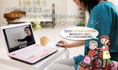 介護技能実習生のオンライン日本語レッスン1