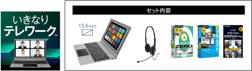 テレワークの必需品が一気に揃う
ノートパソコンセット【いきなりテレワークTM】
9月3日（木）新発売