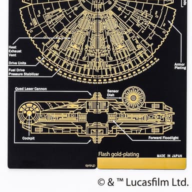 Millennium Falcon(TM) 基板アート栞　詳細図