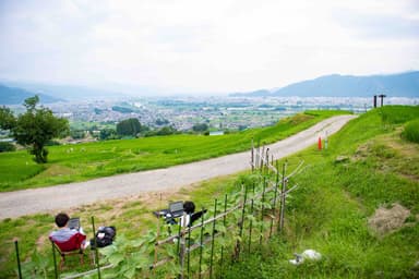 姨捨・棚田の絶景を見ながらのワーク