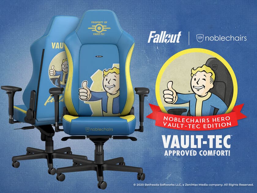 ドイツnoblechairsゲーミングチェアが
米Bethesdaの『Fallout』とコラボ　
ゲームの世界観をチェアで再現したスペシャルモデルを
9月9日から発売