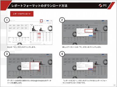 レポートフォーマットのダウンロード方法