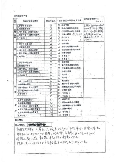 申請書類の例 2