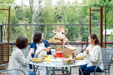 ▲THE BAMBOO FOREST　目玉コンテンツ　キリンと朝食(3月下旬～10月末限定)