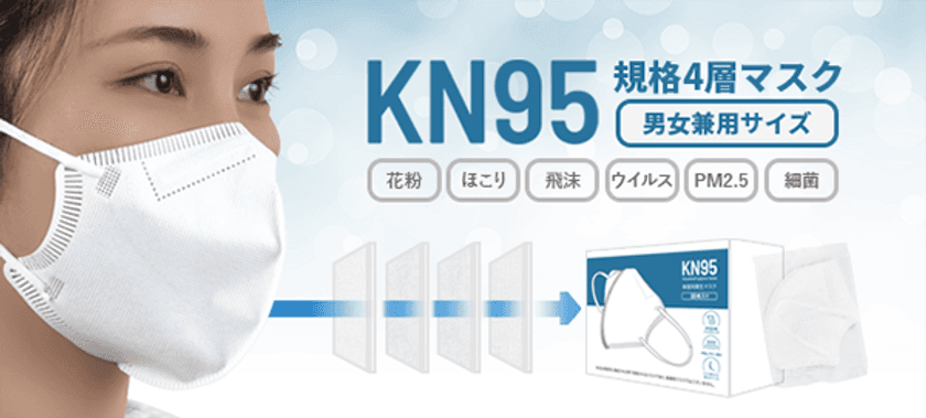 安心の5つの認証を受けた「KN95マスク」　
2020年9月より販売開始！