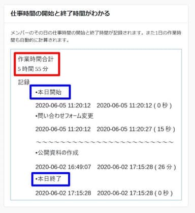 作業の自動記録