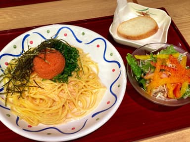 ふく竹東京駅ランチ(たっぷりすぎ明太子パスタ)